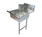 image of BK Resources BKSDT-36-R-SS 36" Straight Soiled Dishtable w/ Right Table, Pre-Rinse Sink