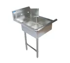 image of BK Resources BKSDT-60-L-SS 60" Straight Soiled Dishtable w/ Left Table, Pre-Rinse Sink, 10" Backsplash