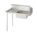 image of BK Resources BKSDT-72-L 72" Straight Soiled Dishtable w/ Left Table, Pre-Rinse Sink, 10" Backsplash