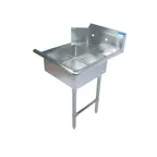 image of BK Resources BKSDT6-26-R-SS 26" Straight Soiled Dishtable w/ Right Table, Pre-Rinse Sink, 10" Backsplash