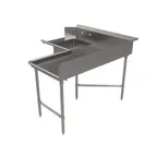 image of BK Resources BKSDT6-C6096R 60"x96" Corner Soiled Dishtable with Bowl, L-shaped / Right-to-Left
