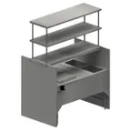 image of BK Resources CKTST-3554OS 54" Pass-Thru Combo Underbar Ice Bin/Cocktail Station w/Overshelves