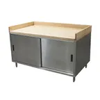 image of BK Resources CMBT-3048S Chef Table, Cabinet Base with Sliding Doors