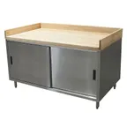 image of BK Resources CMBT-3660S Chef Table, Cabinet Base with Sliding Doors