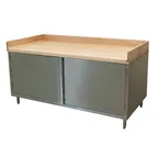 image of BK Resources CMBT-3672HL Chef Table, Cabinet Base with Hinged Doors & Lock