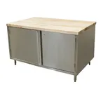 image of BK Resources CMT-3048HL Chef Table, Cabinet Base with Hinged Doors & Lock