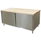 image of BK Resources CMT-3072H Chef Table, Cabinet Base with Hinged Doors
