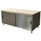 image of BK Resources CMT-3072S Chef Table, Cabinet Base with Sliding Doors