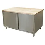 image of BK Resources CMT-3648HL Chef Table, Cabinet Base with Hinged Doors & Lock