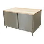 image of BK Resources CMT-3660H Chef Table, Cabinet Base with Hinged Doors