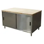 image of BK Resources CMT-3660S Chef Table, Cabinet Base with Sliding Doors