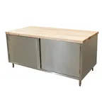 image of BK Resources CMT-3672H Chef Table, Cabinet Base with Hinged Doors