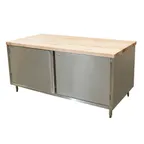 image of BK Resources CMT-3672HL Chef Table, Cabinet Base with Hinged Doors & Lock