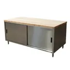 image of BK Resources CMT-3672S Chef Table, Cabinet Base with Sliding Doors