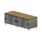 image of BK Resources CMT-3696S Chef Table, Cabinet Base with Sliding Doors