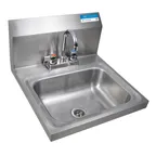 image of BK Resources CP-4D-1410-PG 14" Wall Mounted Hand Sink with Deck Mount Faucet /Premier Case Pack