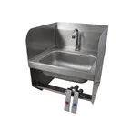 image of BK Resources CP-D1410SS-KV-PG 14" Wall Mounted Hand Sink w/Faucet & Knee Valves - Premier Case Pack