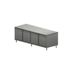 image of BK Resources CST-30120HL 120" Cabinet Base Hinged Doors Work Table with 4 Doors & Lock