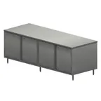 image of BK Resources CST-3096HL 96" Cabinet Base Hinged Doors Work Table with 4 Doors & Locks