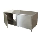 image of BK Resources CST-3672HL2 72" Cabinet Base Dual Access Hinged Doors Work Table with Locks