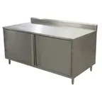 image of BK Resources CSTR5-2472H 72" Work Table, Cabinet Base with Hinged Doors