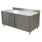 image of BK Resources CSTR5-2472HL 72" Work Table, Cabinet Base with Hinged Doors & Lock