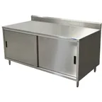 image of BK Resources CSTR5-2472S 72" Cabinet Base Sliding Doors Work Table