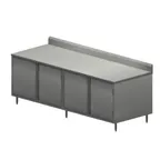 image of BK Resources CSTR5-3096H 96" Work Table, Cabinet Base with 4 Hinged Doors