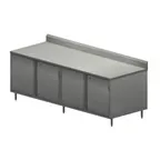 image of BK Resources CSTR5-3096HL 96" Work Table, Cabinet Base with 4 Hinged Doors & Locks