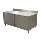 image of BK Resources CSTR5-3672HL 72" Work Table, Cabinet Base with Hinged Doors & Locks