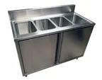 image of BK Resources CSTR5-4-1014H 48" (4) Compartment Sink Cabinet, 10"W x 14"L  Bowl Without Drainboard
