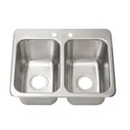 image of BK Resources DDI2-10141024-P-G Drop-In Sink, Two Compartment