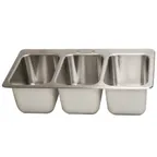 image of BK Resources DDI3-10141024 Drop-In Sink, Three Compartment