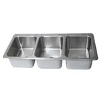 image of BK Resources DDI3-162012224-P-G Drop-In Sink, Three Compartment
