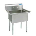 image of BK Resources ES-1-24-14 29" One Compartment Sink, 24"W x 24"L Bowl Without Drainboards