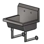 image of BK Resources MSHS-24W2 24" Wall Mounted Hand Sink without Faucet - 14 gauge / Double Holes