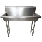 image of BK Resources MSHS-48F1 48" Freestanding Hand Sink without Faucet - 14 gauge / Single Hole