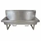 image of BK Resources MSHS-48W1B 48" Wall Mounted Hand Sink without Faucet - with Knee Valve Bracket / 14 g