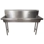 image of BK Resources MSHS-60F1 60" Freestanding Hand Sink without Faucet - 14 gauge / Single Hole
