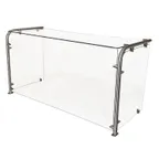 image of BK Resources SG-90MU-24G Multi-Use Adjustable Sneeze Guard with Glass Top Shelf
