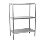 image of BK Resources SSU5-6724 3 Shelf Stainless Steel Dry Storage Shelving Unit - 67" x 24" x 60"