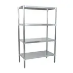 image of BK Resources SSU6-3124 4 Shelf Stainless Steel Dry Storage Shelving Unit - 31" x 24" x 72"