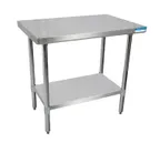 image of BK Resources SVT-4824 48" Open Base Work Table with Undershelf, Without Backsplash / 18 Gauge Top