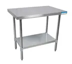image of BK Resources VTT-2424 24" Open Base Work Table, Galvanized Base / Flat Top
