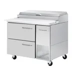 image of Blue Air BAPP44-D2-HC 44" 1-Section Refrigerated Pizza Prep Table w/ 2 Drawers, (6) 1/3 Size Pan
