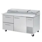 image of Blue Air BAPP67-D2L-HC 67" 2-Section Refrigerated Pizza Prep Table w/ 1 Door & 2 Drawers