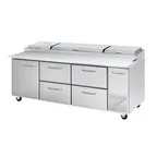 image of Blue Air BAPP93-D4RM-HC 93" 3-Section Refrigerated Pizza Prep Table w/ 1 Door & 4 Drawers