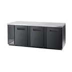 image of Blue Air BBB90-4B-HC 90" Three Solid Door Back Bar Cooler, Black Finish