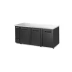 image of Blue Air BBB90-4S-HC 90" Three Solid Door Back Bar Cooler, Stainless Steel