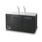 image of Blue Air BDD59-2B-HC 59" 2 Door 2 Tower Keg Cooler, (2) 1/2 Barrel, Black